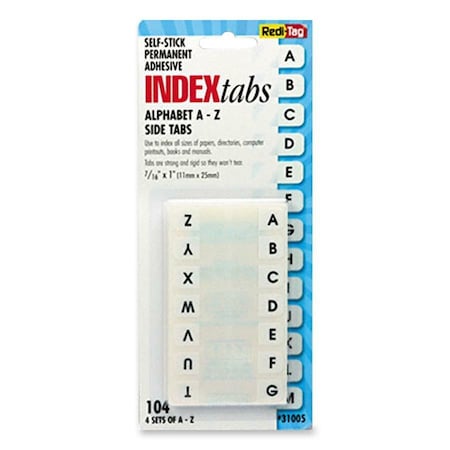 Redi-Tag Tab, Alphabet, A-Z, Side, We Pk RTG31005